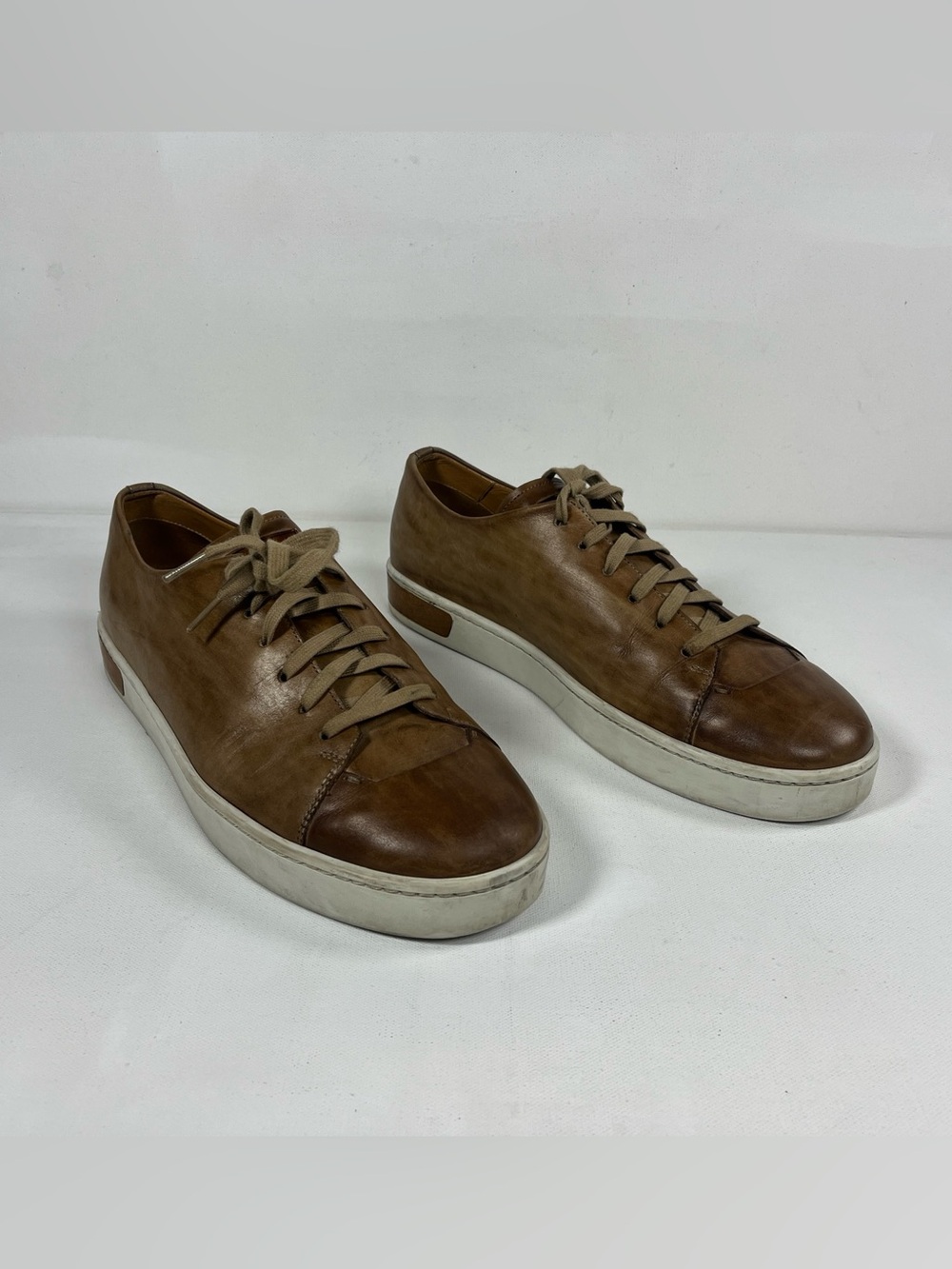 Magnanni Sneakers Low Top Luxury Leather Dress Made Spain Brown Men’s 13 M - Picture 2 of 11